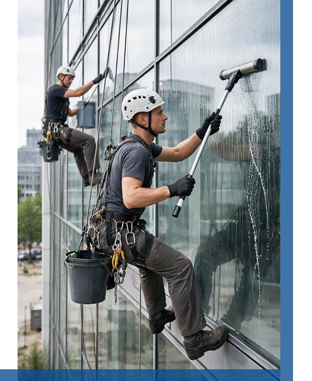 Мойка витражей альпинистами в Карталах от 730 р. под ключ|ВЫСОТНИК-Крт