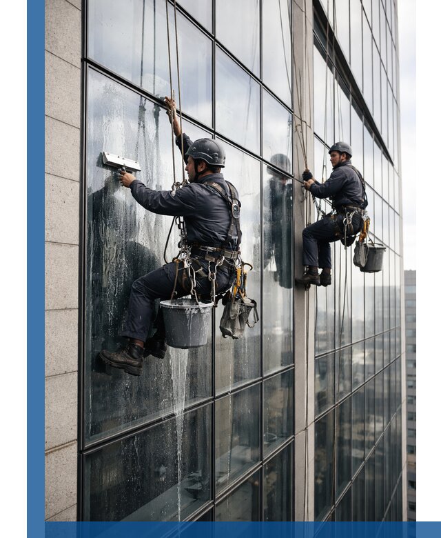Профессиональная мойка стеклянных фасадов зданий в Карталах