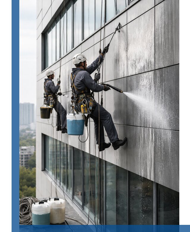 Профессиональная мойка вентилируемых фасадов в Карталах