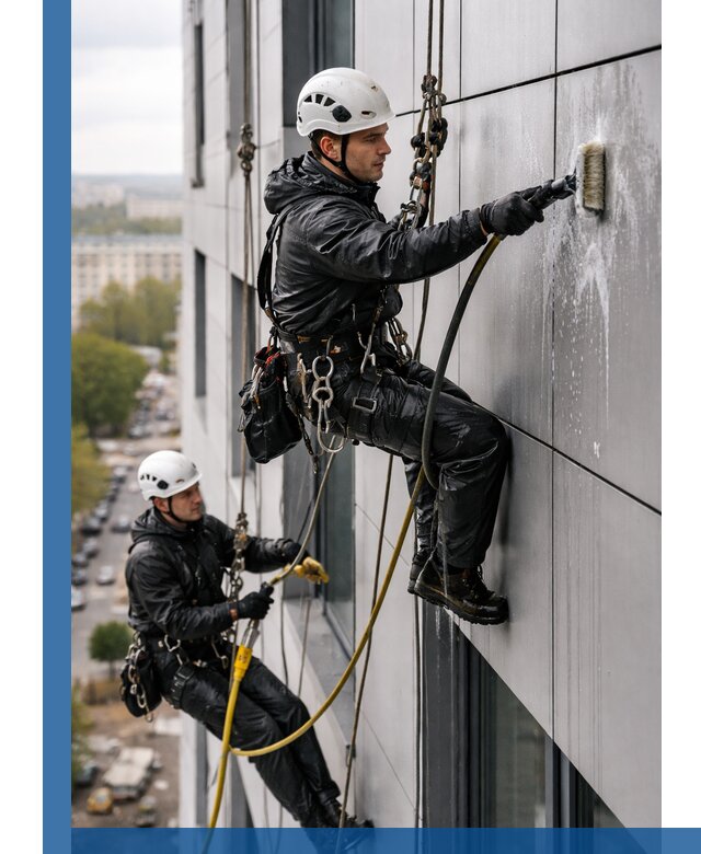 Профессиональная мойка фасада из композита в Карталах