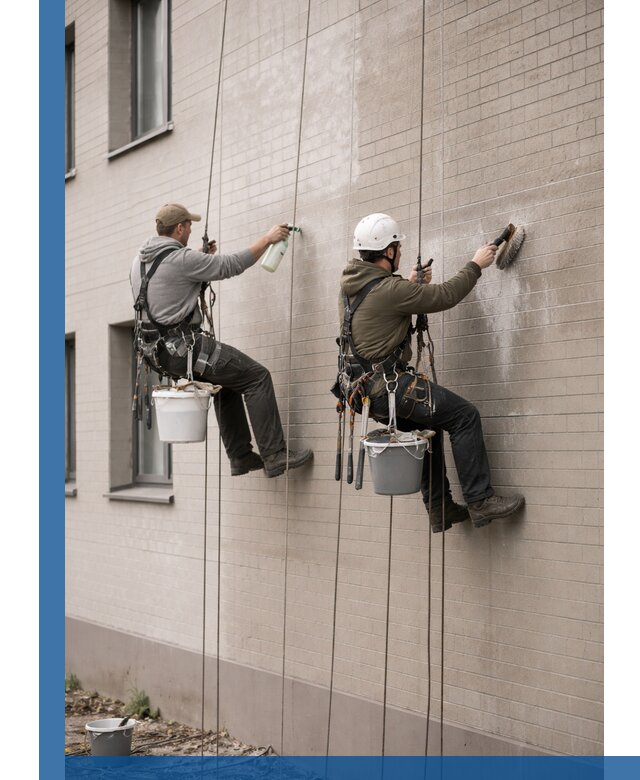Удаление высолов с фасада зданий в Карталах без повреждений и следов