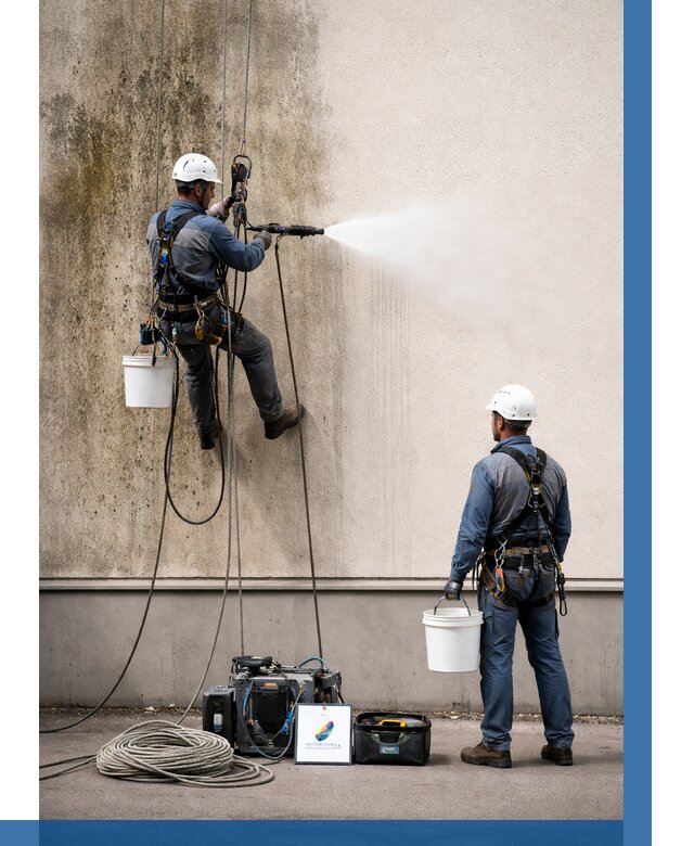 Очистка фасада от плесени в Карталах от 313 р. | ВЫСОТНИК-Крт