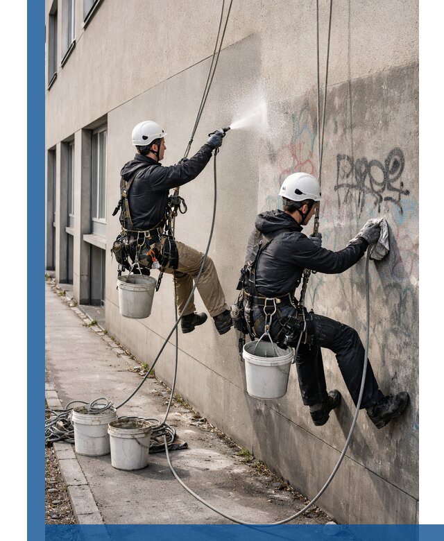 Антиграффити покрытие фасада с защитой от надписей в Карталах