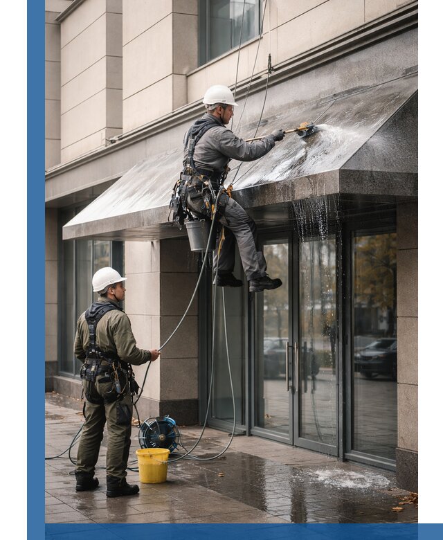 Профессиональная мойка козырьков и навесов в Карталах