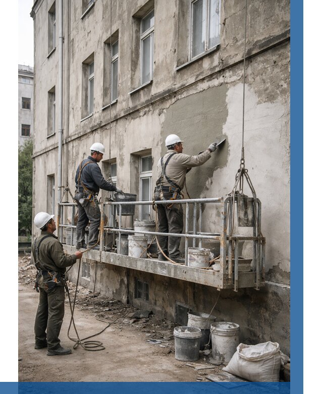 Капитальный ремонт фасада в Карталах от 4381 р. | ВЫСОТНИК-Крт