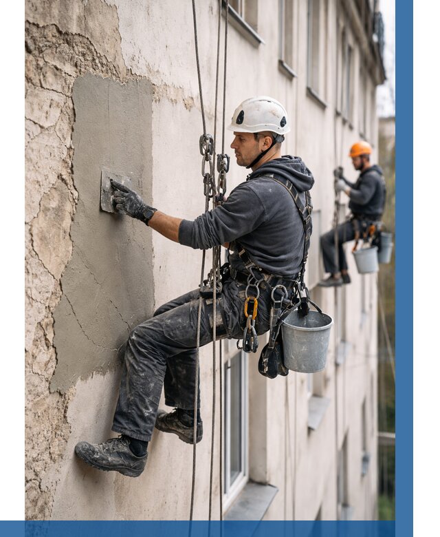 Восстановление штукатурки фасада в Карталах от 1252 р. | ВЫСОТНИК-Крт