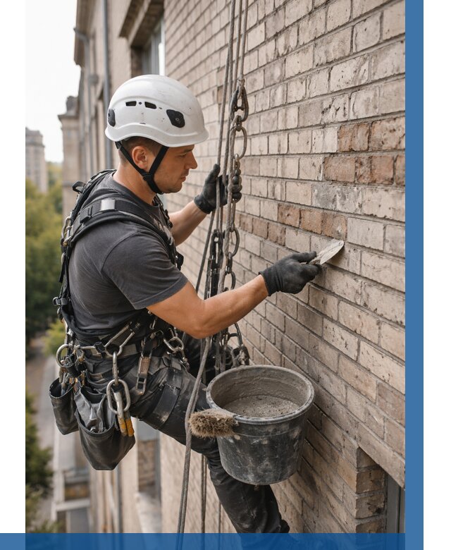 Ремонт кирпичной кладки фасада в Карталах от 1878 р. | ВЫСОТНИК-Крт