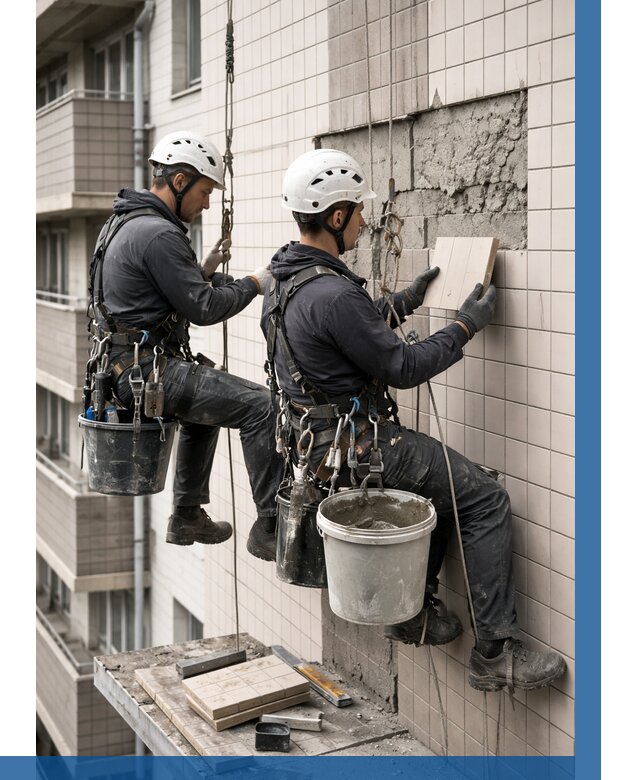 Ремонт облицовки фасада плиткой в Карталах от 1878 р. | ВЫСОТНИК-Крт