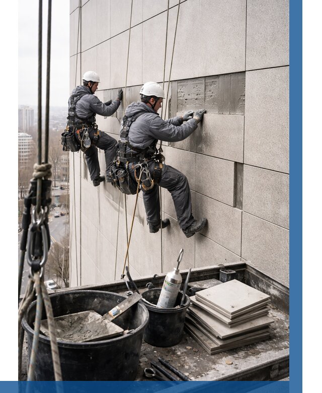 Ремонт фасада из керамогранита в Карталах от 2608 р. | ВЫСОТНИК-Крт