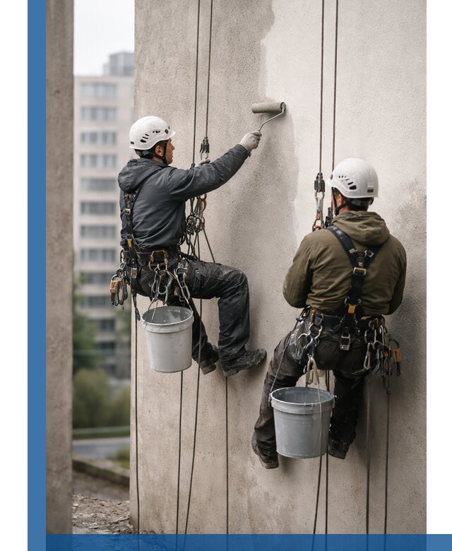 Покраска фасадов высотными альпинистами в Карталах с гарантией