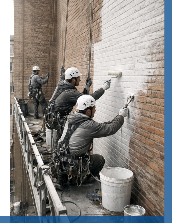 Покраска кирпичного фасада в Карталах от 365 р. | ВЫСОТНИК-Крт