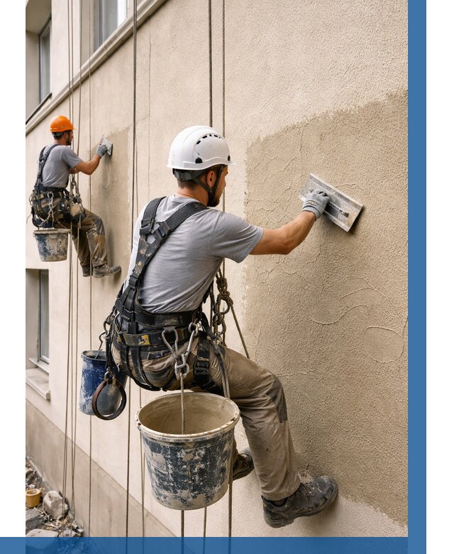 Декоративная штукатурка фасада в Карталах от 1252 р. | ВЫСОТНИК-Крт