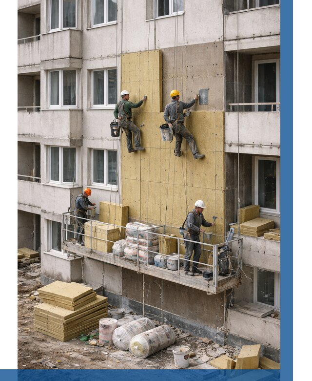 Утепление фасада минватой в Карталах от 1565 р. | ВЫСОТНИК-Крт