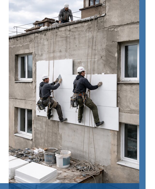 Утепление фасада пенополистиролом в Карталах от 1878 р. | ВЫСОТНИК-Крт