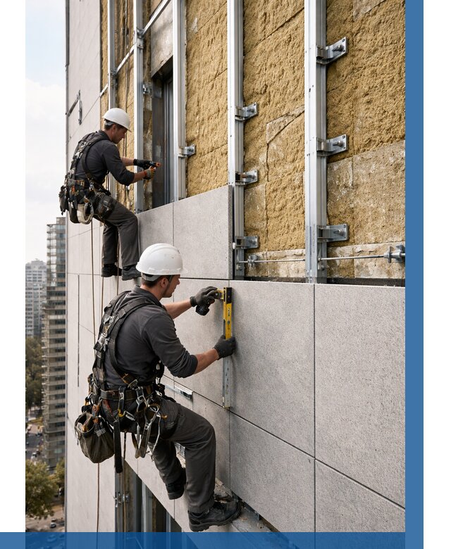 Монтаж вентилируемого фасада в Карталах от 3651 р. | ВЫСОТНИК-Крт