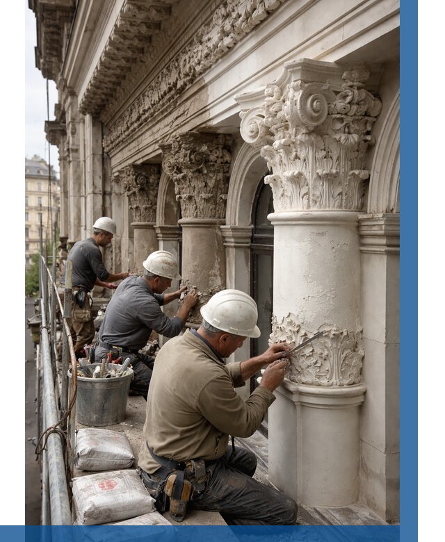 Реставрация фасадной лепнины в Карталах от 2608 р. | ВЫСОТНИК-Крт