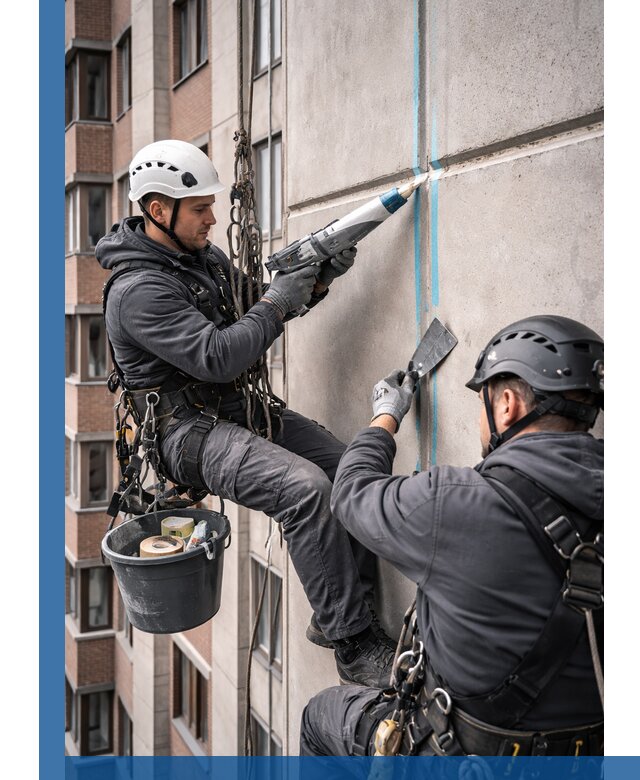 Вторичная герметизация швов фасада и кровли в Карталах