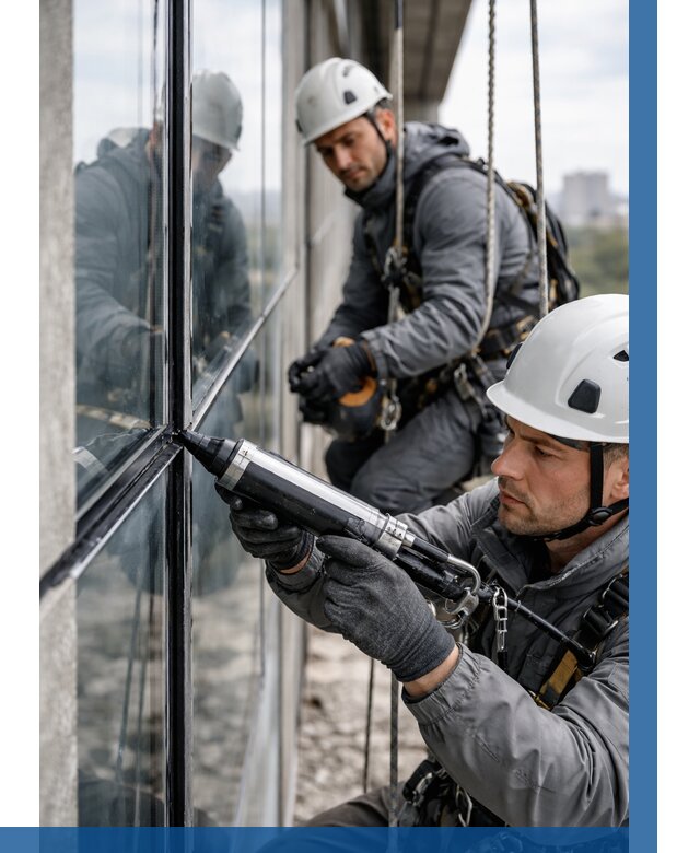 Герметизация витражных швов в Карталах от 678 р. | ВЫСОТНИК-Крт