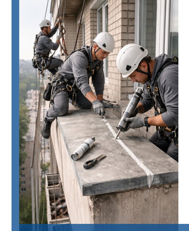 Герметизация балконного козырька в Карталах профессионально