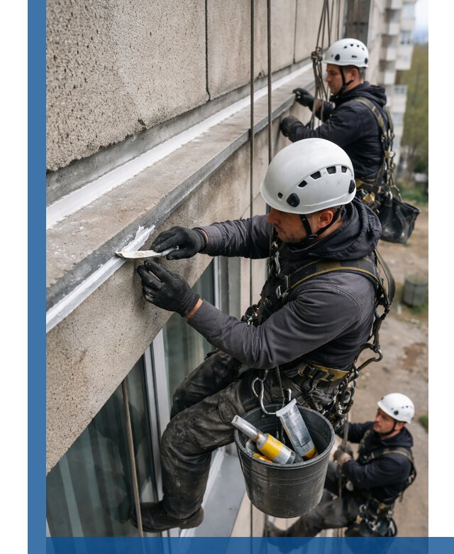 Герметизация примыкания балкона в Карталах под ключ с гарантией