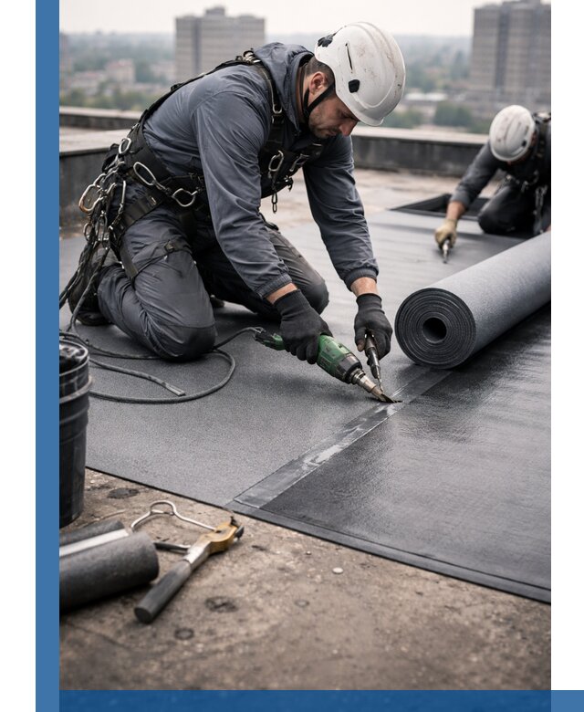 Ремонт мягкой кровли в Карталах с выездом промальпинистов