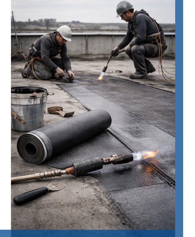 Ремонт рулонной кровли в Карталах от 678 р. | ВЫСОТНИК-Крт