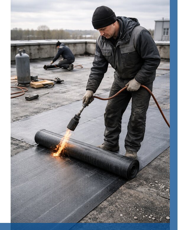 Ремонт наплавляемой кровли в Карталах от 730 р. | ВЫСОТНИК-Крт