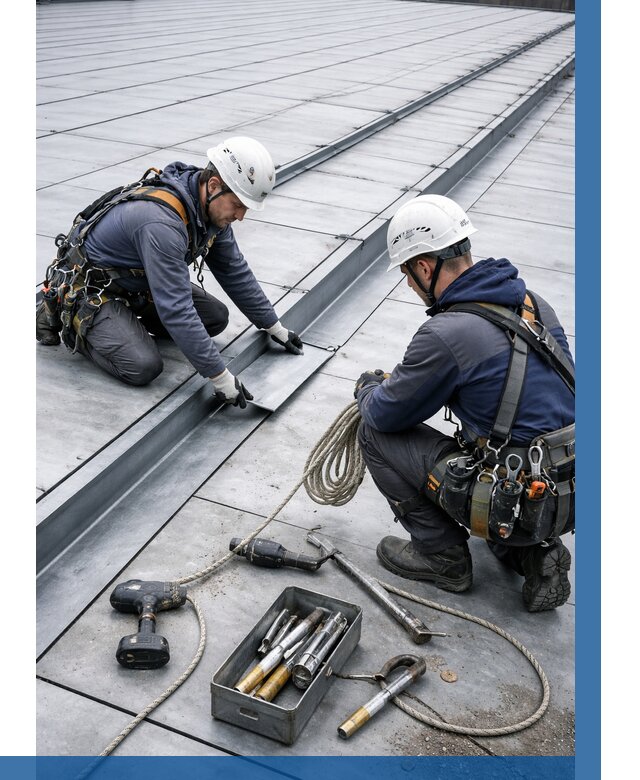 Ремонт фальцевой кровли в Карталах от 730 р. | ВЫСОТНИК-Крт