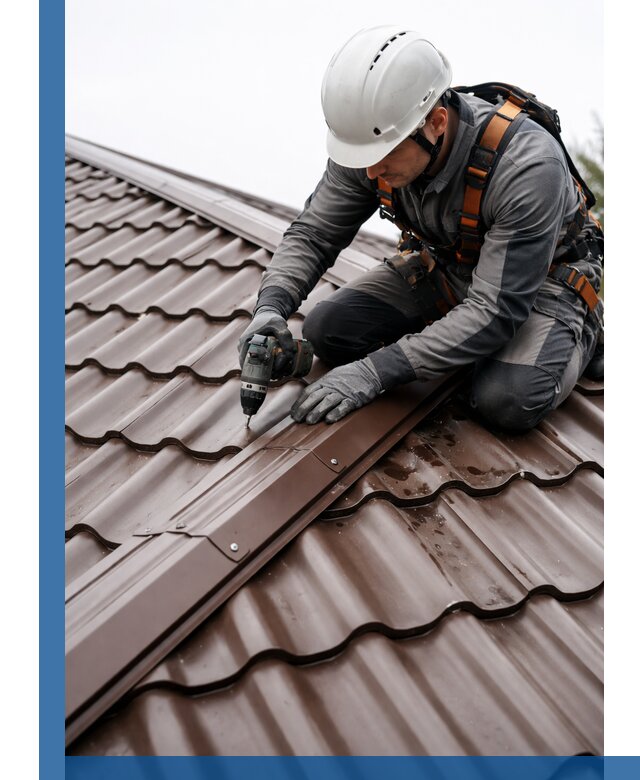 Ремонт металлочерепицы на крыше в Карталах профессионально