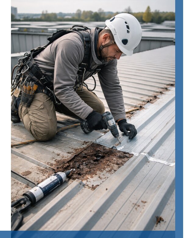 Ремонт профнастила на кровле в Карталах от 730 р. | ВЫСОТНИК-Крт