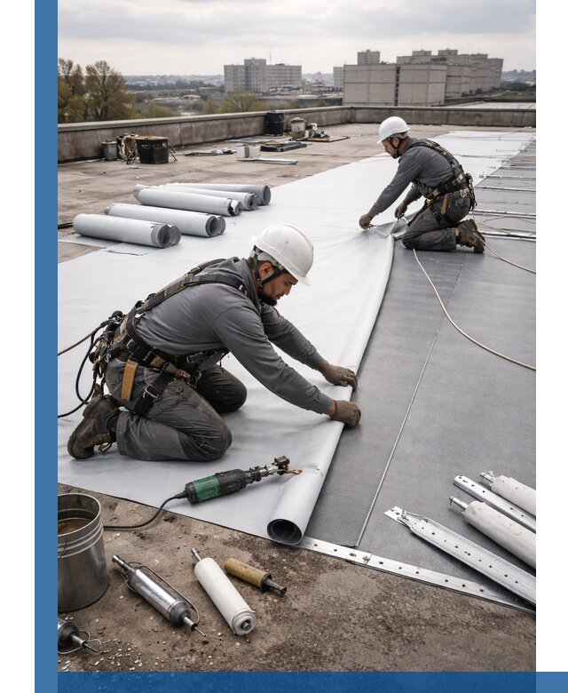 Монтаж мембранной кровли в Карталах для промышленных зданий