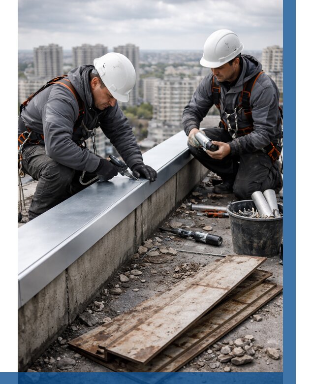 Замена парапетных крышек под ключ в Карталах от 1252 р. | ВЫСОТНИК-Крт