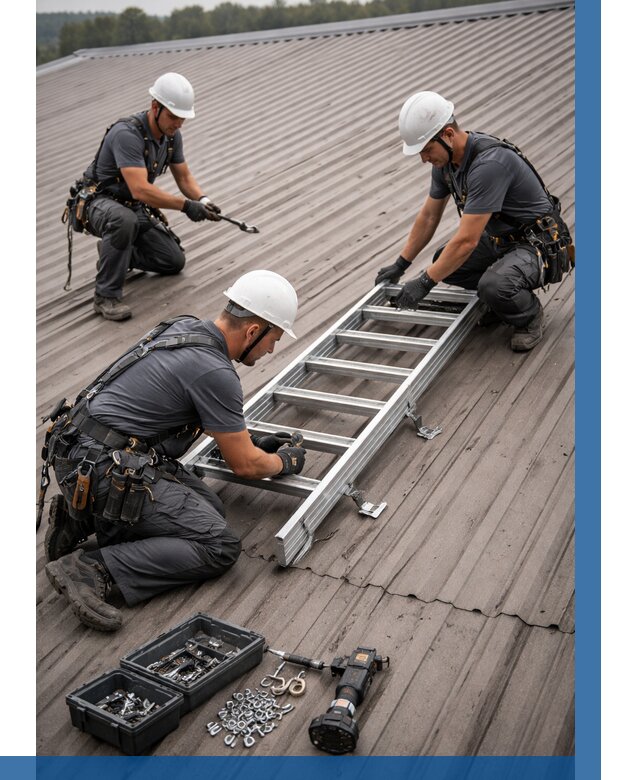 Монтаж кровельной лестницы в Карталах от 4694 р. | ВЫСОТНИК-Крт