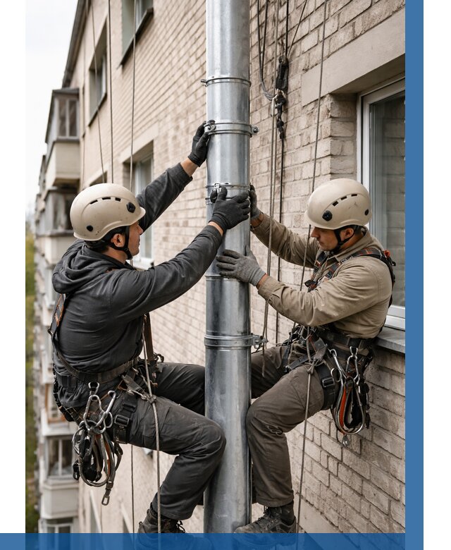 Замена водосточных труб в Карталах от 6780 р. | ВЫСОТНИК-Крт