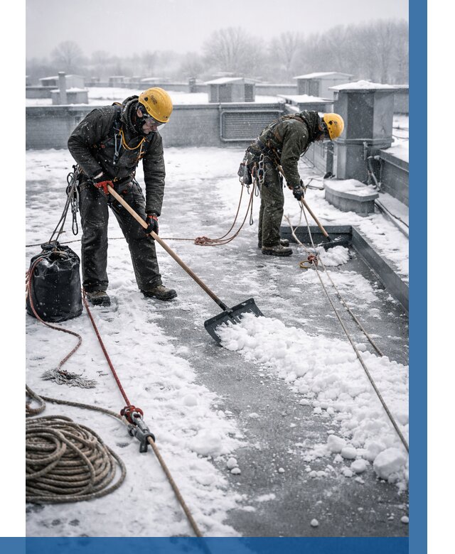 Очистка крыши от снега в Карталах от 7823 р. | ВЫСОТНИК-Крт