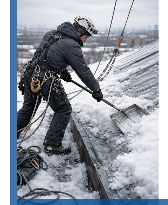 Профессиональная очистка кровли от снега и наледи в Карталах