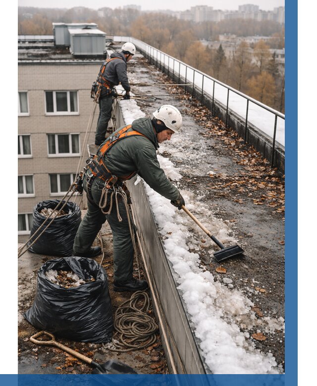 Очистка кровли по периметру в Карталах от 574 р. | ВЫСОТНИК-Крт