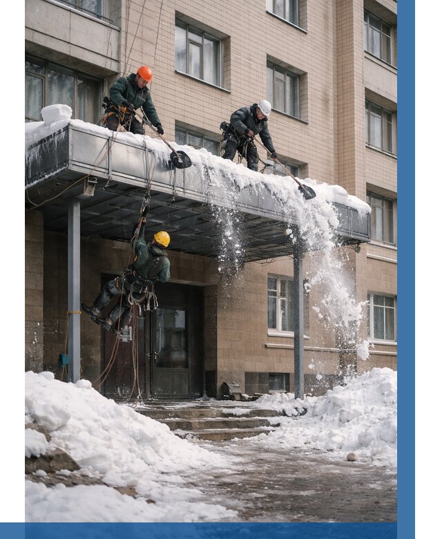 Очистка козырьков от снега в Карталах от 3651 р. | ВЫСОТНИК-Крт