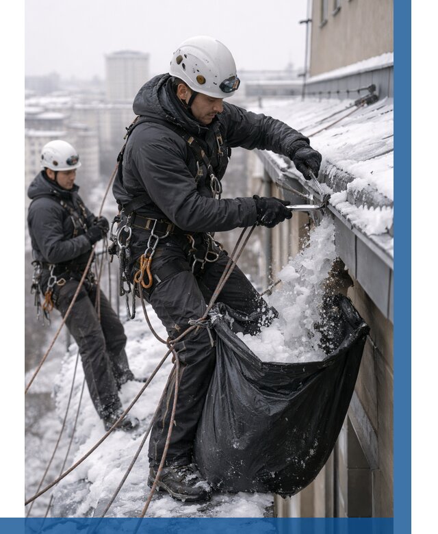 Аварийная очистка крыши в Карталах под ключ от 313 р. | ВЫСОТНИК-Крт