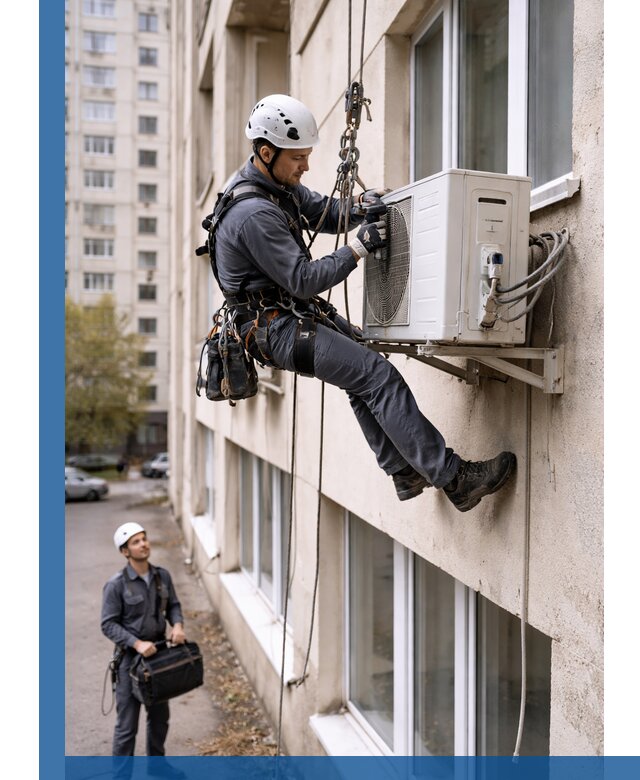 Демонтаж внешнего блока кондиционера в Карталах профессионально