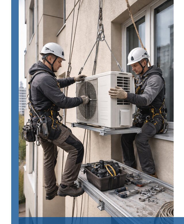 Перенос внешнего блока кондиционера в Карталах с монтажом и крепежом