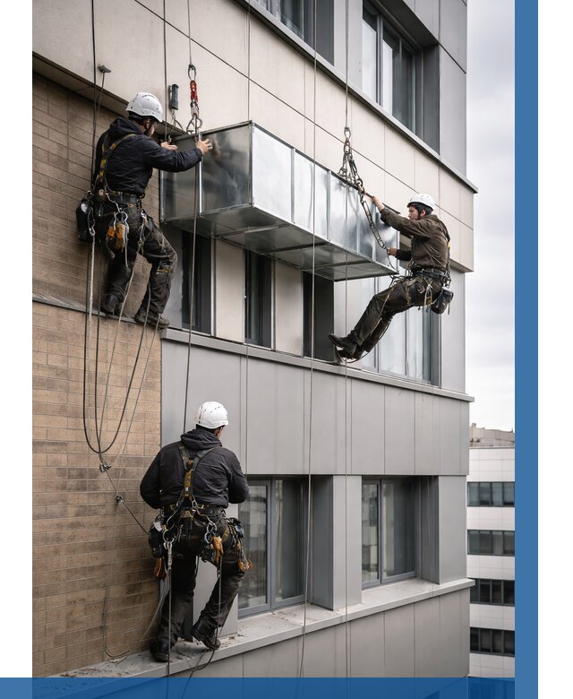 Монтаж воздуховодов на фасаде в Карталах от 1565 р. | ВЫСОТНИК-Крт