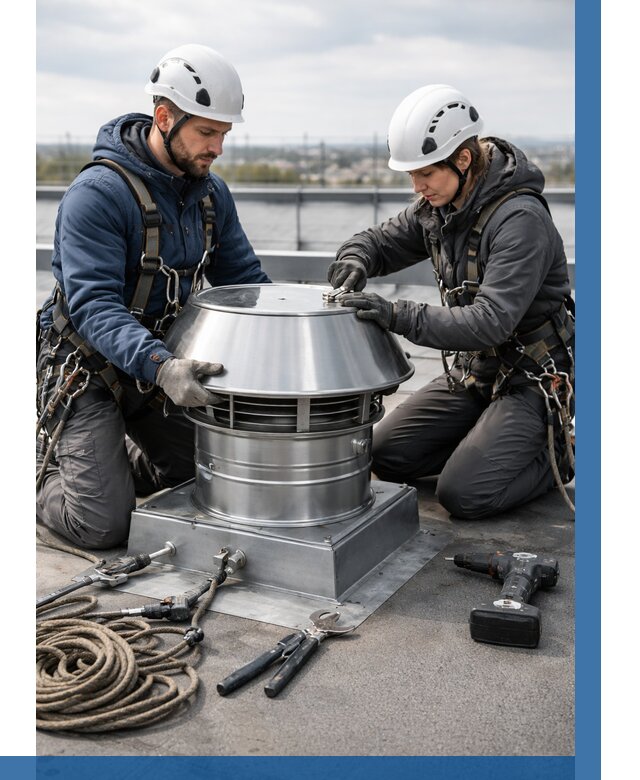 Установка дефлекторов на кровле в Карталах от 4694 р. | ВЫСОТНИК-Крт