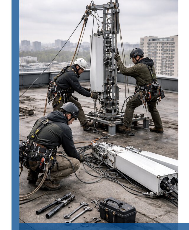 Демонтаж антенн на крыше зданий в Карталах с гарантией