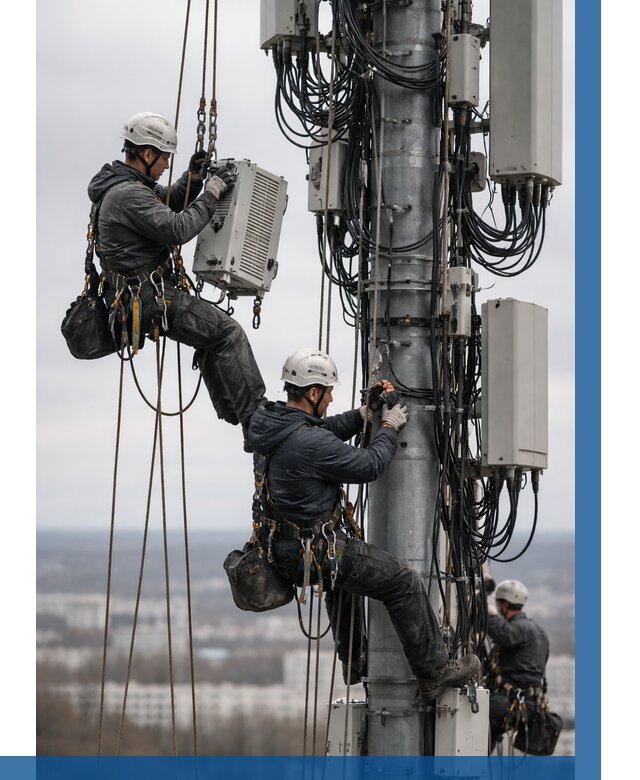 Монтаж оборудования связи на мачте в Карталах от 7823 р. | ВЫСОТНИК-Крт