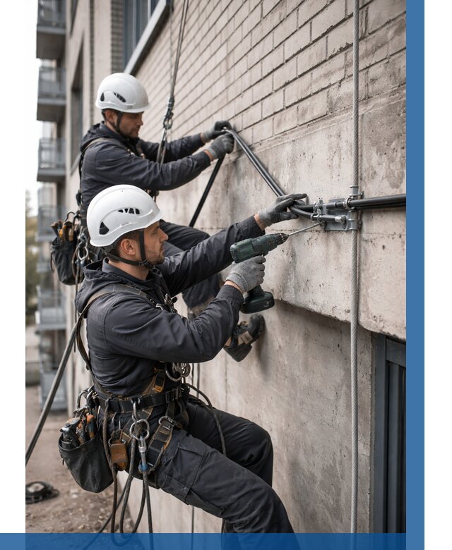 Крепление кабеля на фасаде в Карталах от 365 р. | ВЫСОТНИК-Крт