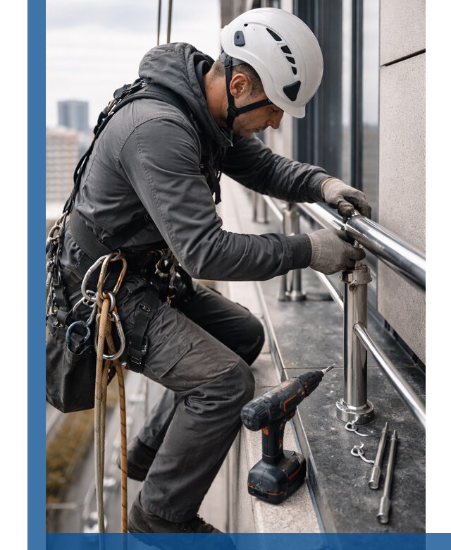 Монтаж ограждений на высоте в Карталах для зданий и конструкций