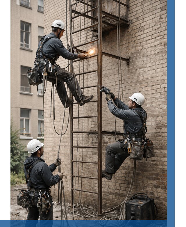 Ремонт пожарной лестницы в Карталах от 7823 р. | ВЫСОТНИК-Крт