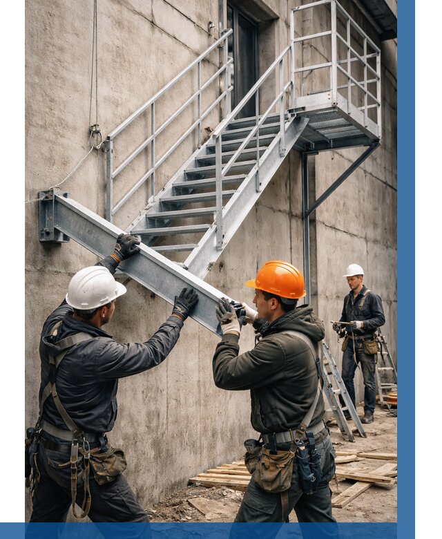 Монтаж металлических лестниц в Карталах от 15647 р. | ВЫСОТНИК-Крт