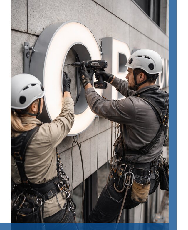 Монтаж световых букв в Карталах от 3129 р. под ключ ВЫСОТНИК-Крт